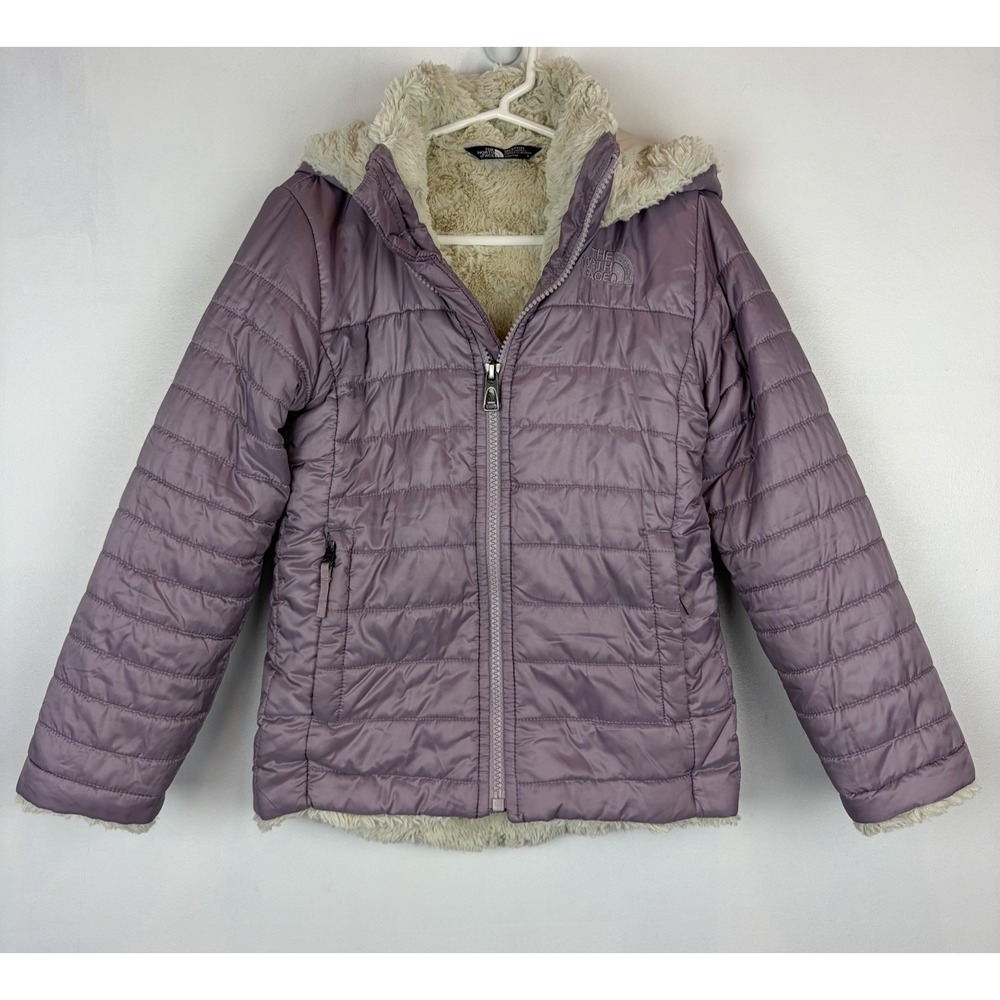 The North Face Girl XXS 5 Hooded Mossbud Insulated Jacket Full Zip Lavender Coat